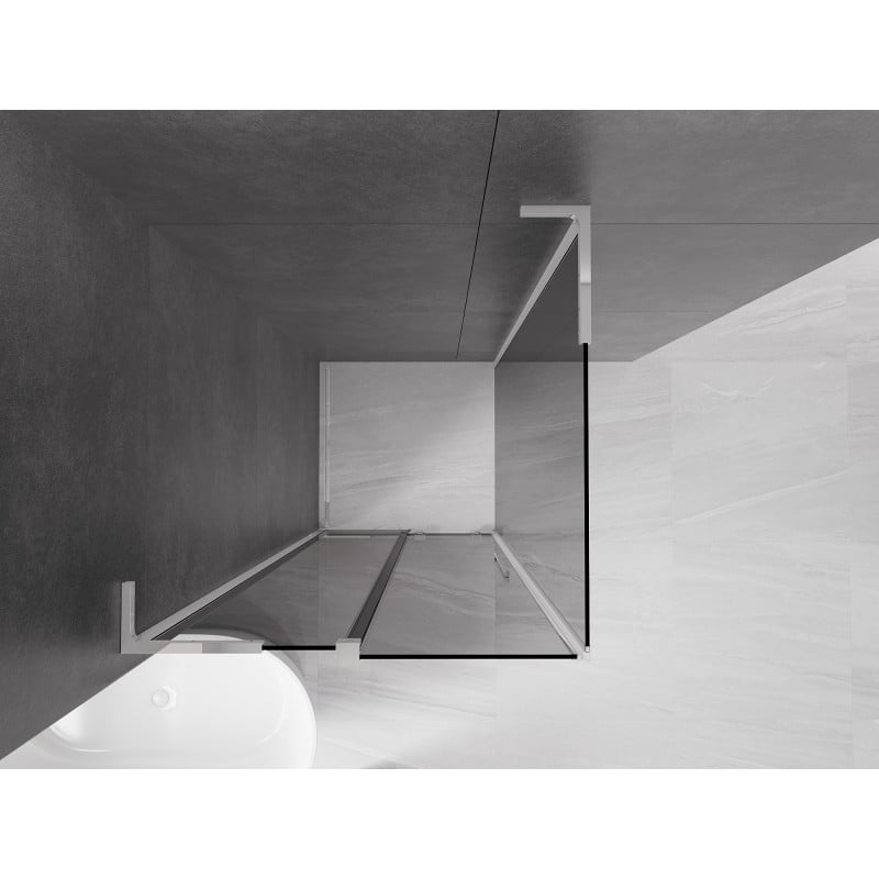 Mexen Velar L cabine de douche coulissante 110 x 110 cm, graphite, chrome - 871-110-110-43-01