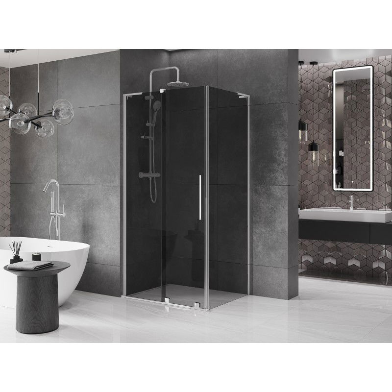 Mexen Velar L cabine de douche coulissante 100 x 80 cm, graphite, chrome - 871-100-080-43-01