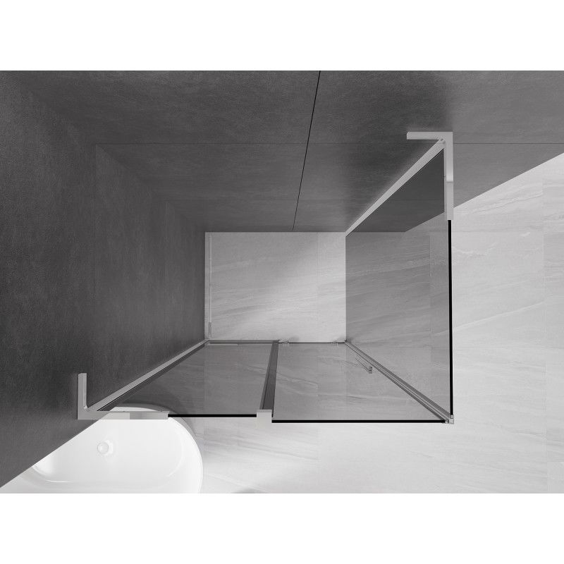 Mexen Velar L cabine de douche coulissante 100 x 80 cm, graphite, chrome - 871-100-080-43-01
