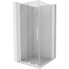 Cabine de douche coulissante Mexen Velar L 100 x 100 cm, transparent, blanc - 871-100-100-03-20