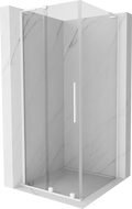 Cabine de douche coulissante Mexen Velar L 120 x 120 cm, transparent, blanc - 871-120-120-03-20