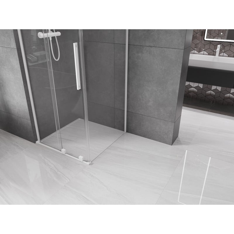 Mexen Velar L cabine de douche coulissante 110 x 110 cm, transparent, blanc - 871-110-110-03-20