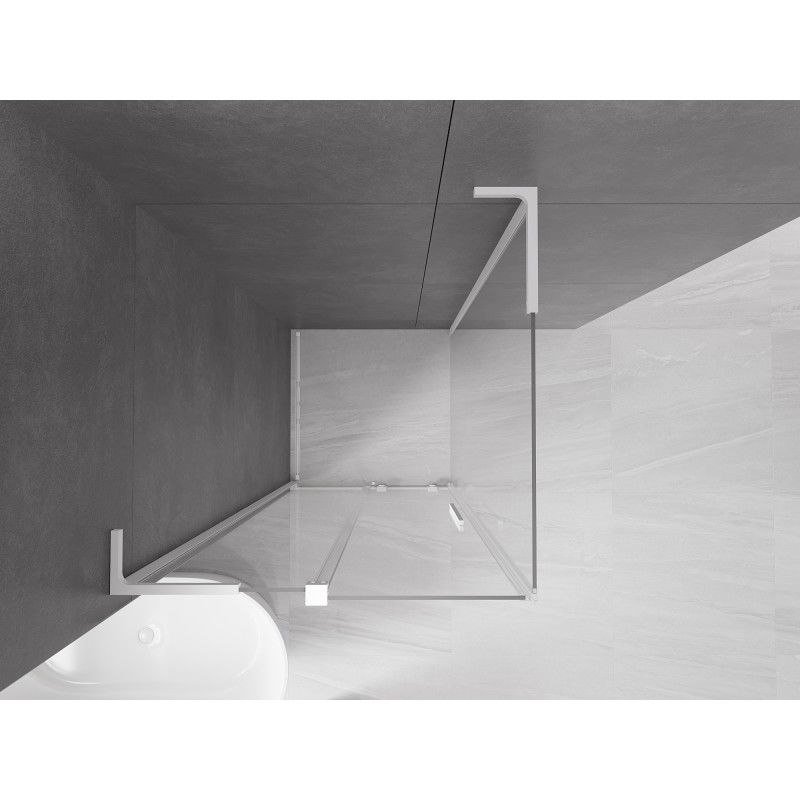 Mexen Velar L cabine de douche coulissante 100 x 100 cm, transparent, blanc - 871-100-100-03-20