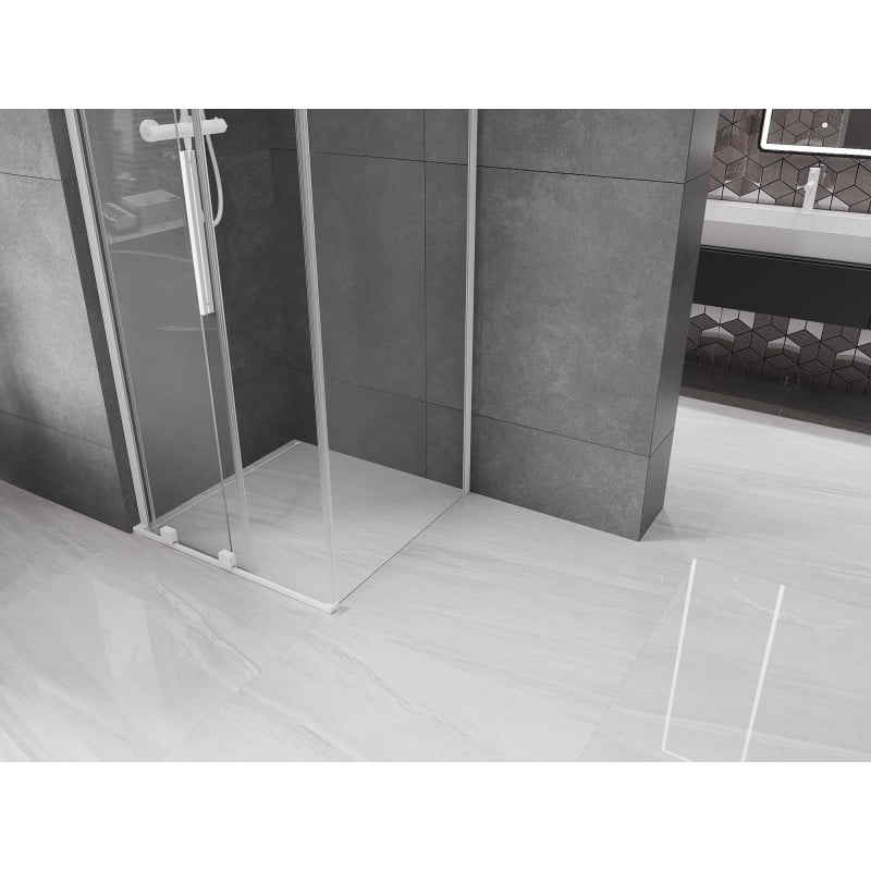 Mexen Velar L cabine de douche coulissante 110 x 110 cm, transparent, blanc - 871-110-110-03-20