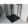 Mexen Rio cabine de douche carrée 80 x 80 cm, transparente, noire + receveur Flat, noir - 860-080-080-70-00-4070B