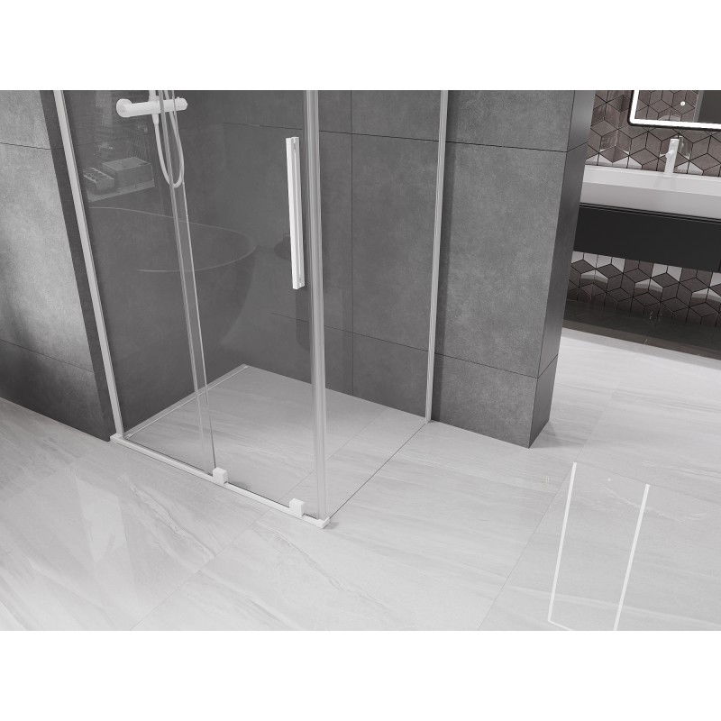 Mexen Velar L cabine de douche coulissante 100 x 75 cm, transparent, blanche - 871-100-075-03-20
