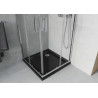Mexen Rio cabine de douche carrée 90 x 90 cm, transparente, chrome + receveur Flat, noir - 860-090-090-01-00-4070