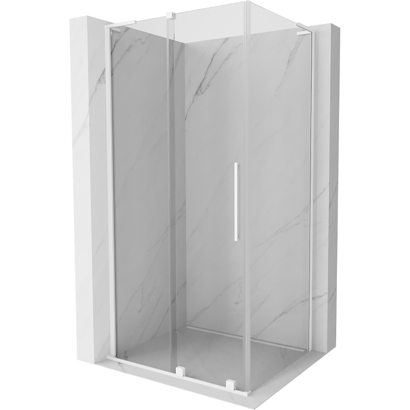 Mexen Velar L cabine de douche coulissante 110 x 75 cm, transparent, blanc - 871-110-075-03-20