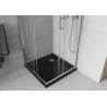 Mexen Rio cabine de douche carrée 90 x 90 cm, transparente, chrome + receveur Flat, noir - 860-090-090-01-00-4070