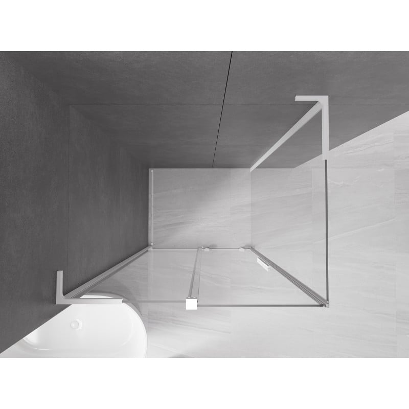 Mexen Velar L cabine de douche coulissante 120 x 70 cm, transparent, blanc - 871-120-070-03-20