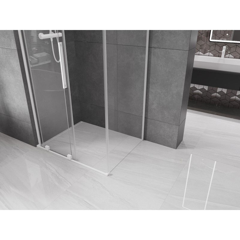 Mexen Velar L cabine de douche coulissante 110 x 120 cm, transparent, blanc - 871-110-120-03-20