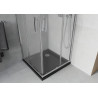 Mexen Rio cabine de douche carrée 90 x 90 cm, givre, chrome + receveur Flat, noir - 860-090-090-01-30-4070