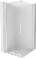 Mexen Velar L cabine de douche coulissante 120 x 120 cm, givré, blanc - 871-120-120-33-20