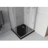 Mexen Rio cabine de douche carrée 90 x 90 cm, givre, chrome + receveur Flat, noir - 860-090-090-01-30-4070