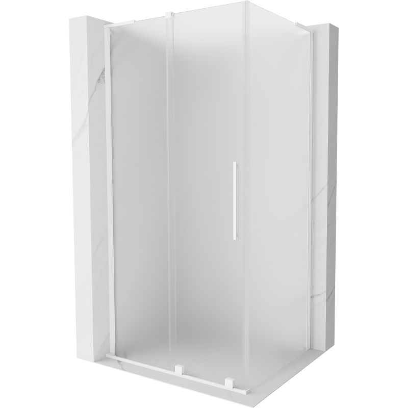 Mexen Velar L cabine de douche coulissante 90 x 85 cm, givrée, blanche - 871-090-085-33-20