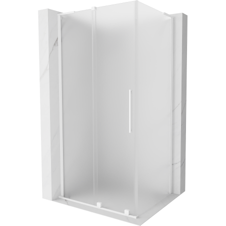 Mexen Velar L cabine de douche coulissante 90 x 85 cm, givrée, blanche - 871-090-085-33-20