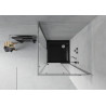 Mexen Rio cabine de douche carrée 90 x 90 cm, givre, chrome + receveur Flat, noir - 860-090-090-01-30-4070