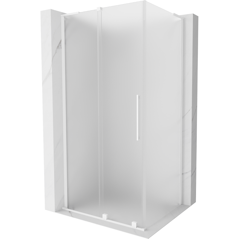 Mexen Velar L cabine de douche coulissante 100 x 120 cm, givrée, blanche - 871-100-120-33-20
