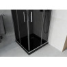 Mexen Rio cabine de douche carrée 90 x 90 cm, graphite, chrome + receveur Flat, noir - 860-090-090-01-40-4070