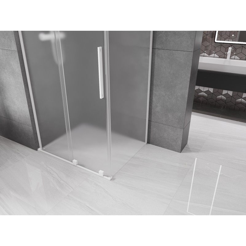 Mexen Velar L cabine de douche coulissante 120 x 90 cm, givre, blanc - 871-120-090-33-20