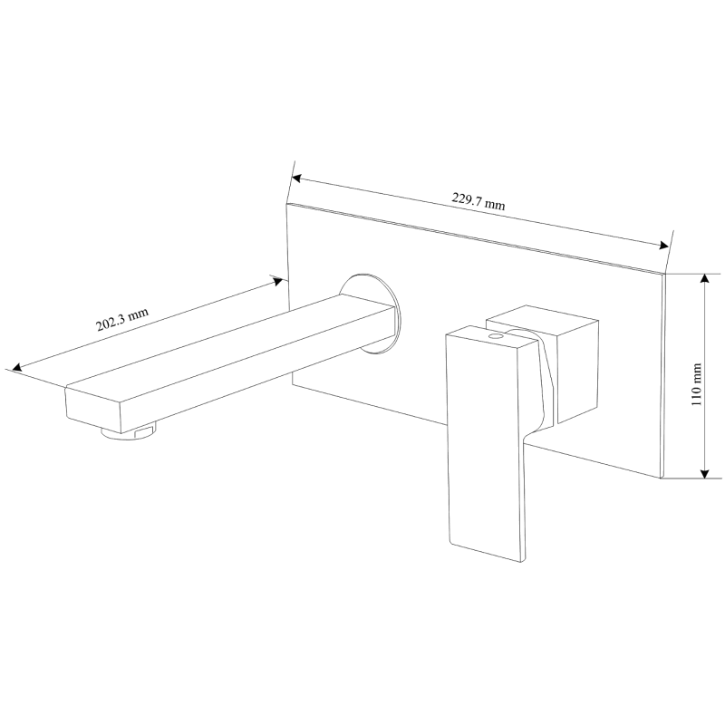 Mexen Cube robinet de lavabo encastré, noir - 73115-70