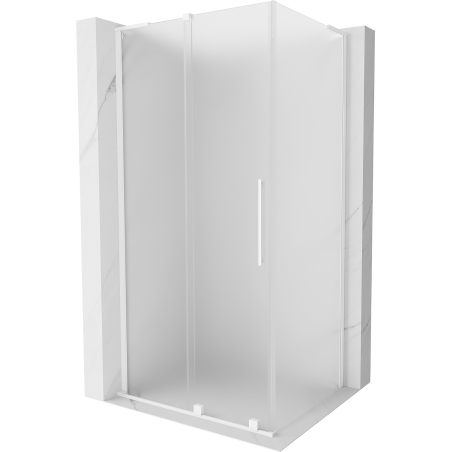 Mexen Velar L cabine de douche coulissante 110 x 120 cm, givre, blanc - 871-110-120-33-20