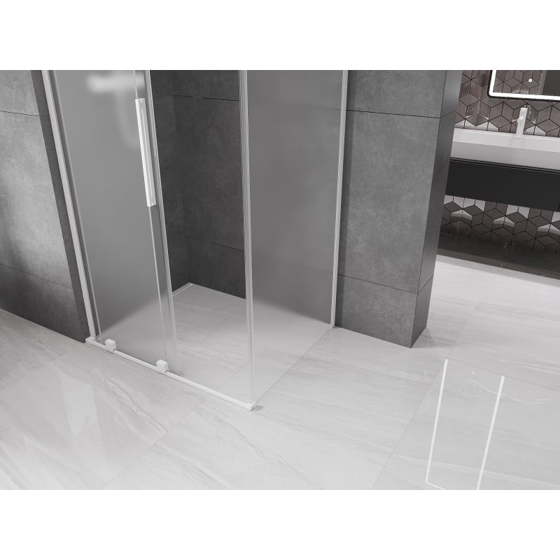 Mexen Velar L cabine de douche coulissante 120 x 70 cm, givre, blanc - 871-120-070-33-20