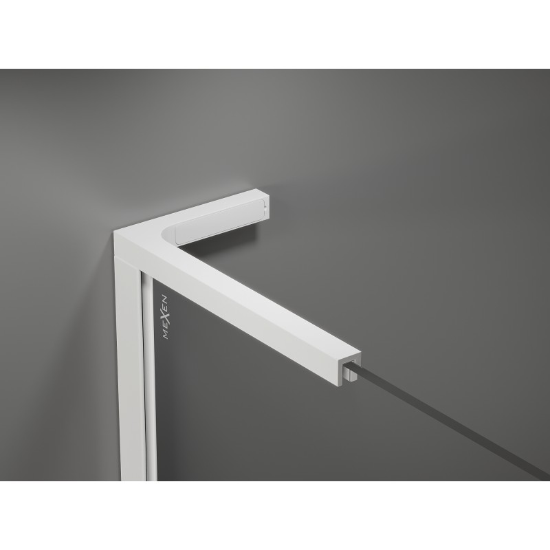 Mexen Velar L cabine de douche coulissante 120 x 70 cm, givre, blanc - 871-120-070-33-20