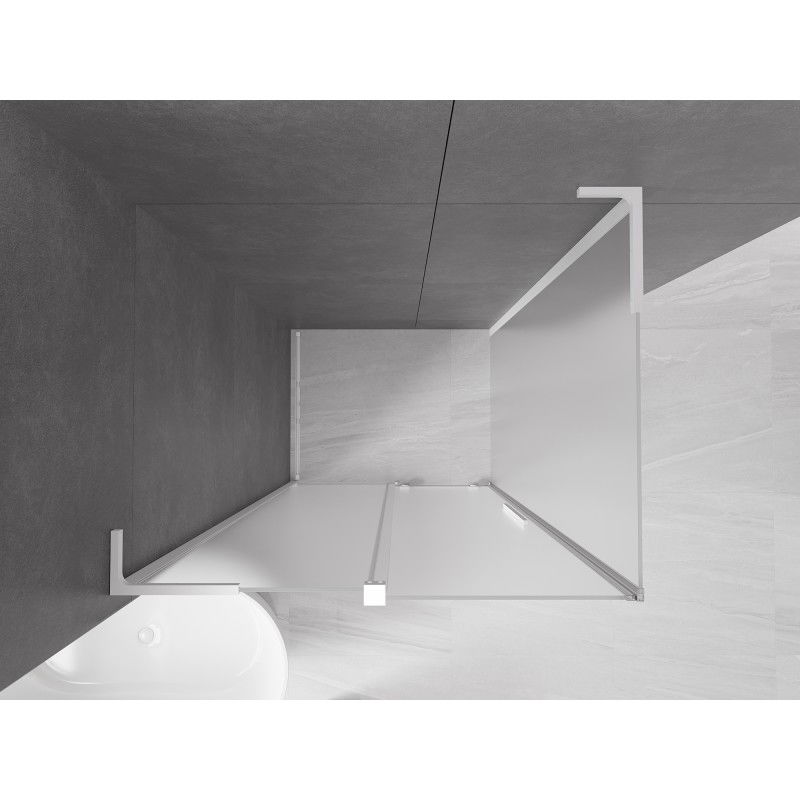 Mexen Velar L cabine de douche coulissante 110 x 100 cm, givre, blanc - 871-110-100-33-20