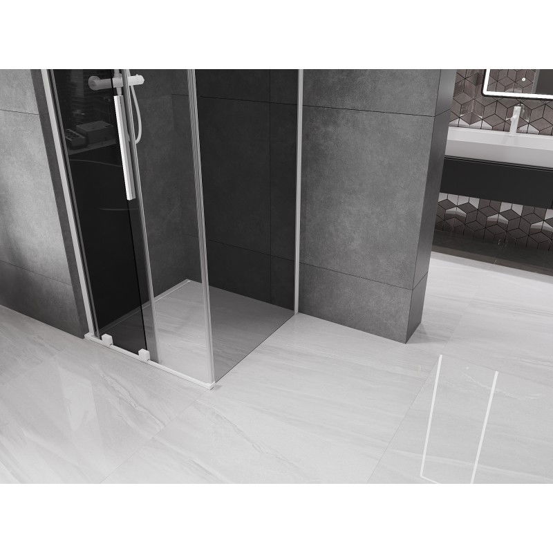 Mexen Velar L cabine de douche coulissante 110 x 110 cm, graphite, blanc - 871-110-110-43-20