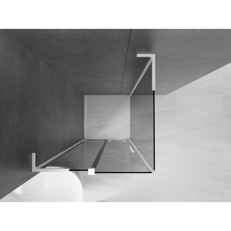 Mexen Velar L cabine de douche coulissante 120 x 120 cm, graphite, blanc - 871-120-120-43-20