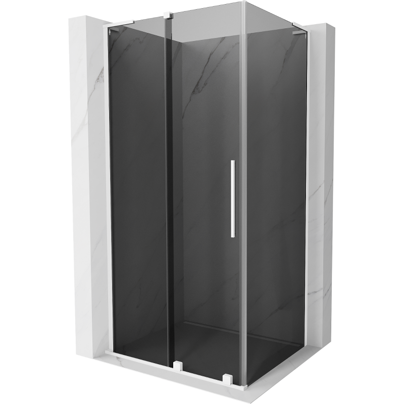 Mexen Velar L cabine de douche coulissante 90 x 110 cm, graphite, blanc - 871-090-110-43-20