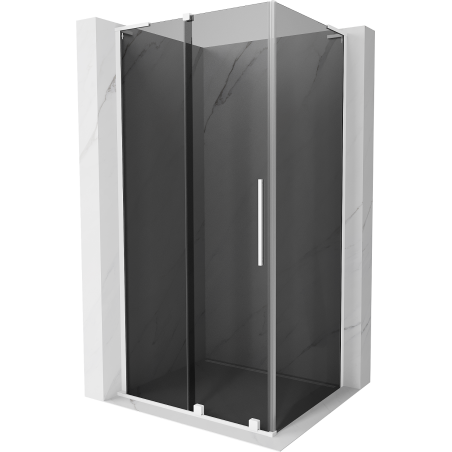 Mexen Velar L cabine de douche coulissante 90 x 110 cm, graphite, blanc - 871-090-110-43-20