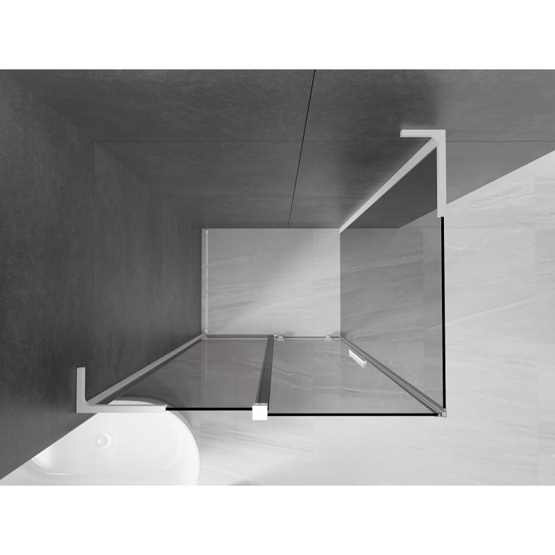 Mexen Velar L cabine de douche coulissante 90 x 110 cm, graphite, blanc - 871-090-110-43-20