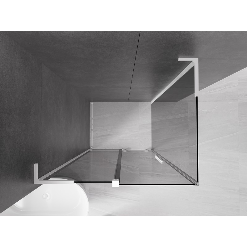 Mexen Velar L cabine de douche coulissante 90 x 85 cm, graphite, blanc - 871-090-085-43-20