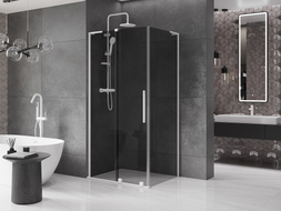Mexen Velar L cabine de douche coulissante 120 x 80 cm, graphite, blanc - 871-120-080-43-20