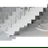Cabine de douche Mexen Rio demi-circulaire 80 x 80 cm, transparente, chromée + receveur Flat, blanc - 863-080-080-01-00-4110