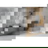 Cabine de douche Mexen Rio demi-circulaire 80 x 80 cm, transparente, chromée + receveur Flat, blanc - 863-080-080-01-00-4110