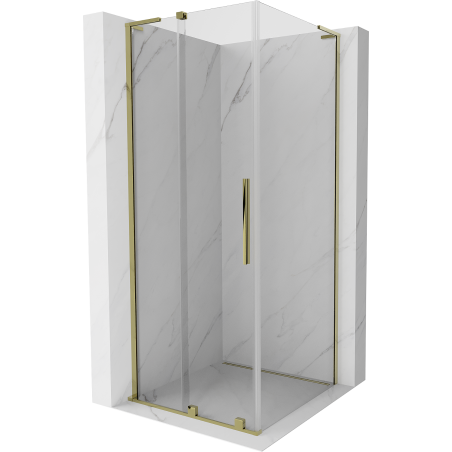 Cabine de douche coulissante Mexen Velar L 100 x 100 cm, transparent, or - 871-100-100-03-50