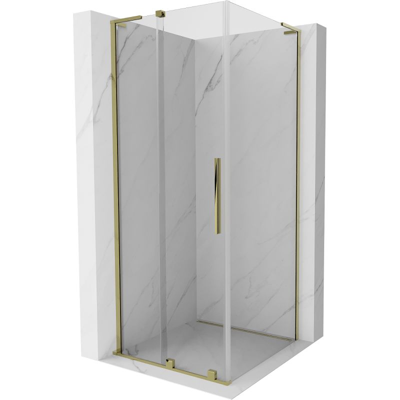 Mexen Velar L cabine de douche coulissante 120 x 120 cm, transparent, or - 871-120-120-03-50