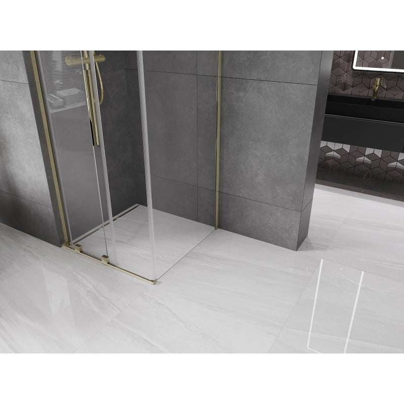 Mexen Velar L cabine de douche coulissante 110 x 110 cm, transparent, or - 871-110-110-03-50