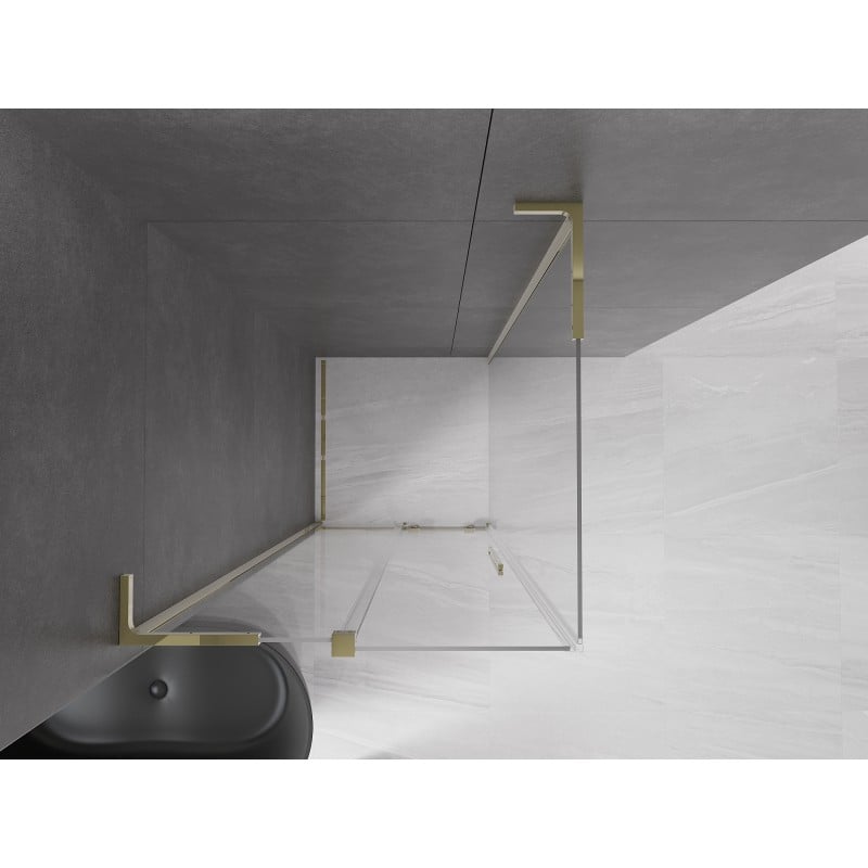Mexen Velar L cabine de douche coulissante 120 x 120 cm, transparent, or - 871-120-120-03-50