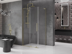 Mexen Velar L cabine de douche coulissante 90 x 70 cm, transparent, doré - 871-090-070-03-50