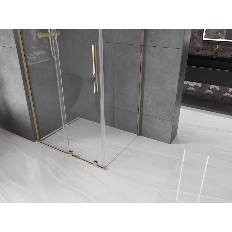 Mexen Velar L cabine de douche coulissante 90 x 100 cm, transparent, or - 871-090-100-03-50