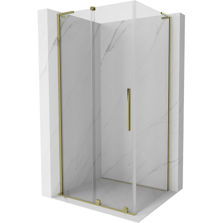 Cabine de douche coulissante Mexen Velar L 100 x 85 cm, transparente, dorée - 871-100-085-03-50