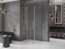 Mexen Velar L cabine de douche coulissante 110 x 70 cm, transparent, doré - 871-110-070-03-50