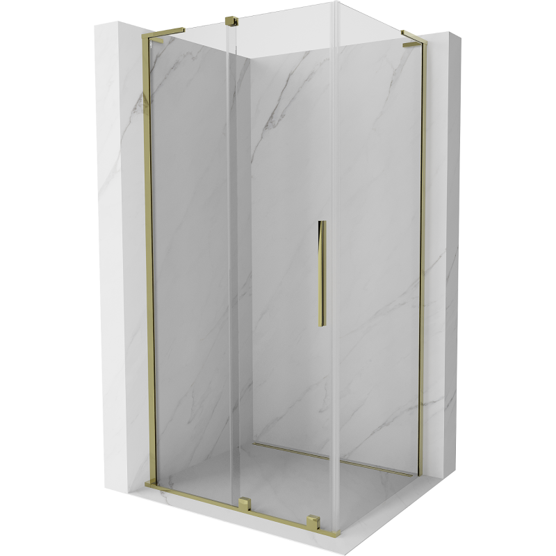 Mexen Velar L cabine de douche coulissante 120 x 75 cm, transparent, dorée - 871-120-075-03-50