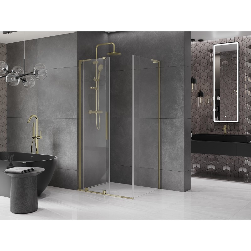 Mexen Velar L cabine de douche coulissante 120 x 100 cm, transparent, or - 871-120-100-03-50