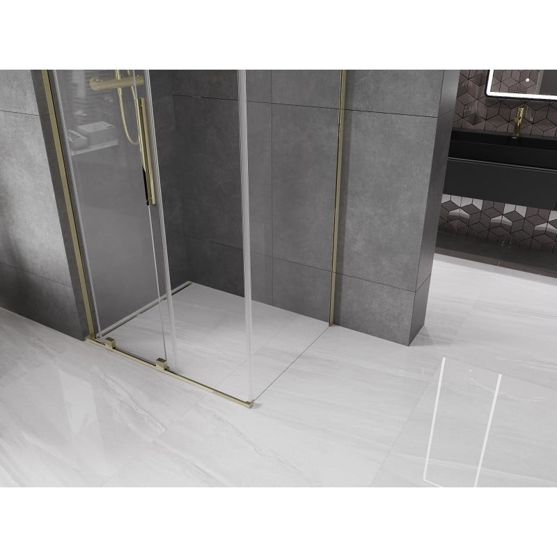 Mexen Velar L cabine de douche coulissante 120 x 90 cm, transparent, dorée - 871-120-090-03-50