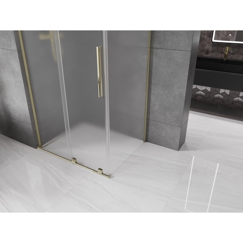 Mexen Velar L cabine de douche coulissante 90 x 85 cm, givre, or - 871-090-085-33-50